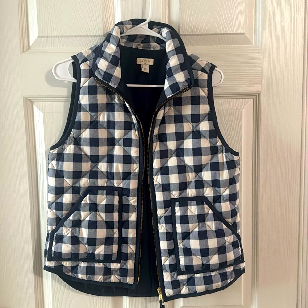 J CREW blue and white striped vest